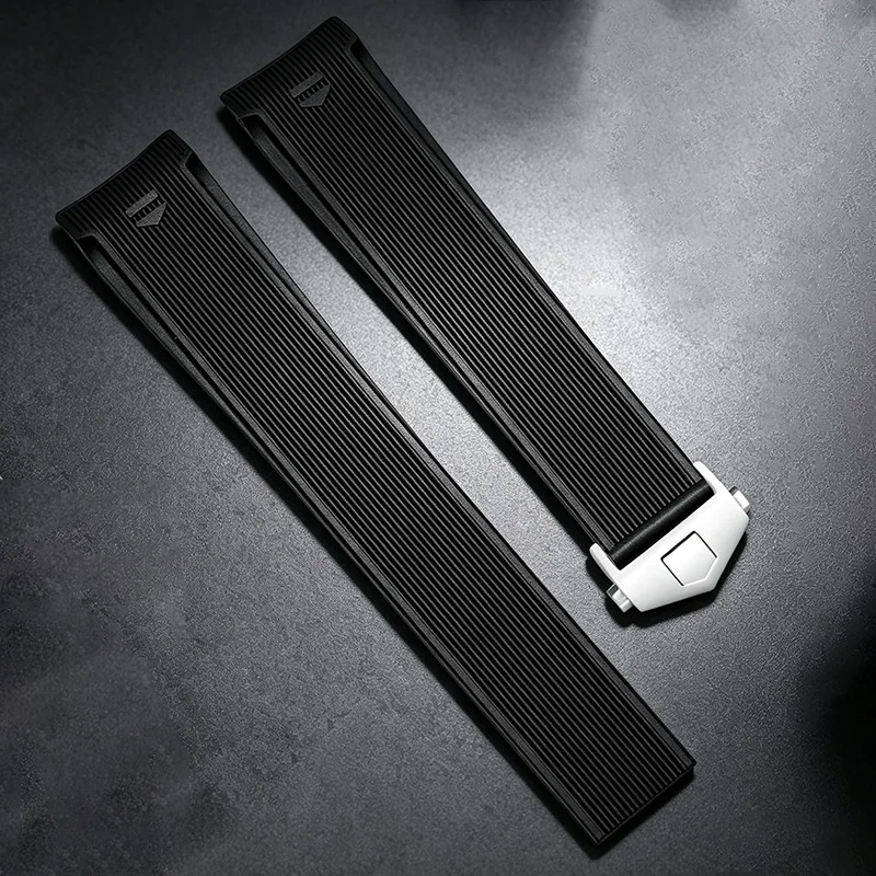 For Tag Heuer Concept F1 Rubber watchband  Arc Silicone Competitive Diving 300  Soft Watch Strap men folding buckle 22mm