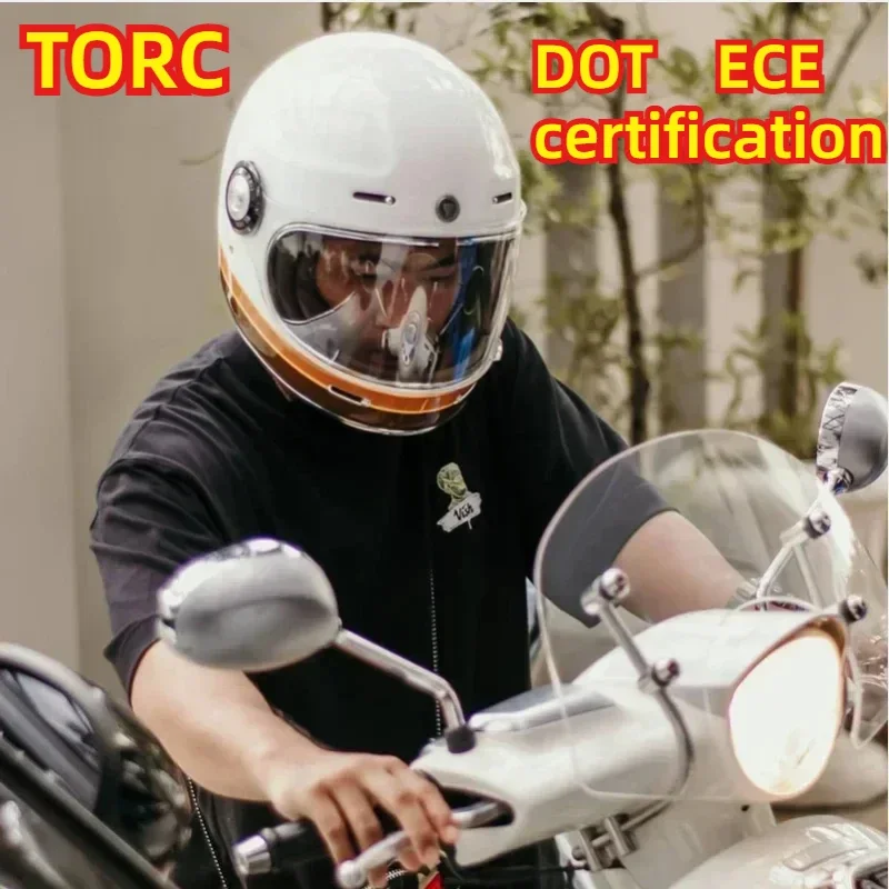 TORC Motorycle Helmet Moto Retro Helmet Men Women Motorbike Riding Motocross Vintage Full Face Helmets Capacete De Moto