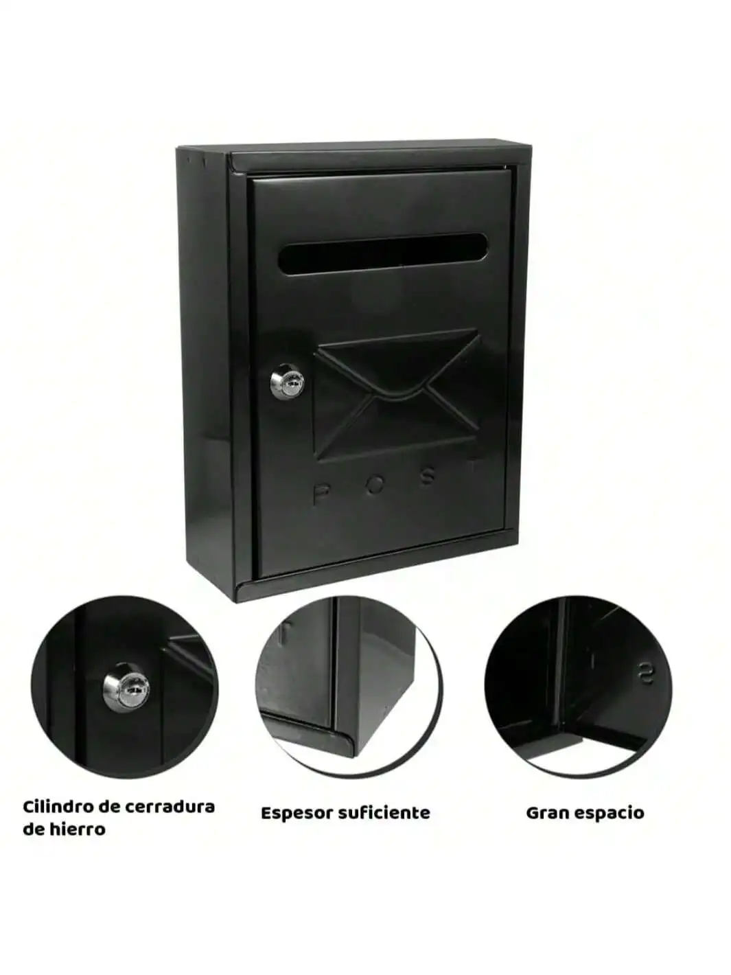 Starley - exterior metal mailbox for parcel and lockable letters |   Waterproof wall mailbox for home, office or garden, 26x20x7cm, available in white, black and gray