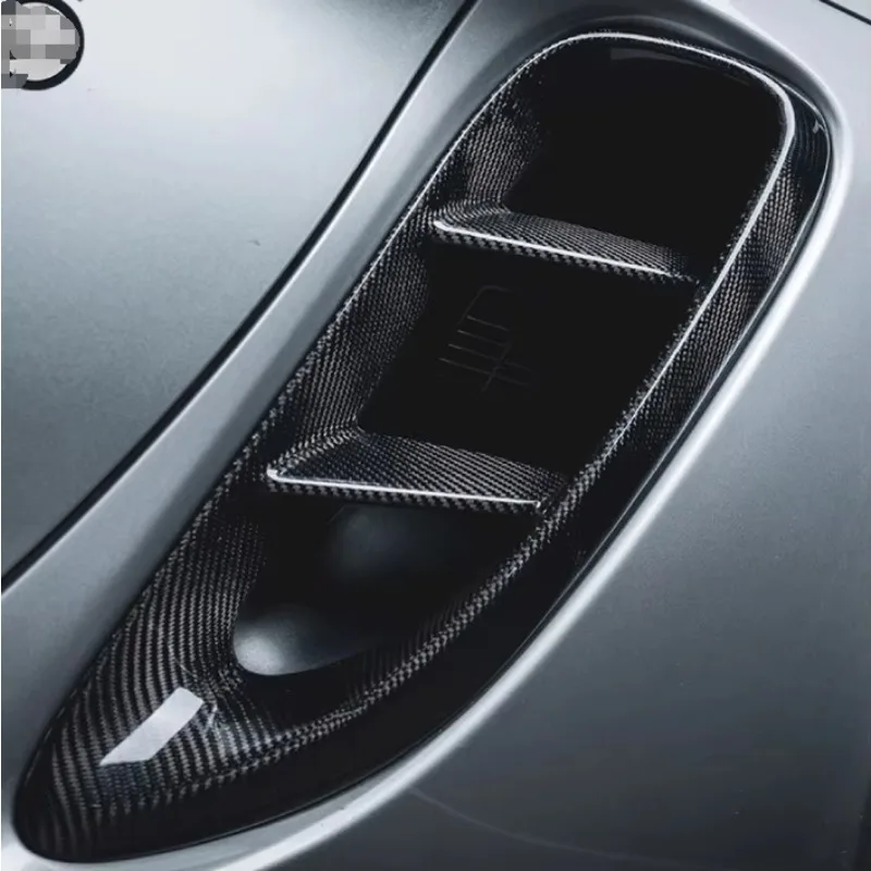 For Porsche 718 Boxster GT4RS OEM Real Dry Carbon Fiber Front Air Vent Outlet Cover Trim Front Air Vent Trims Body Kits