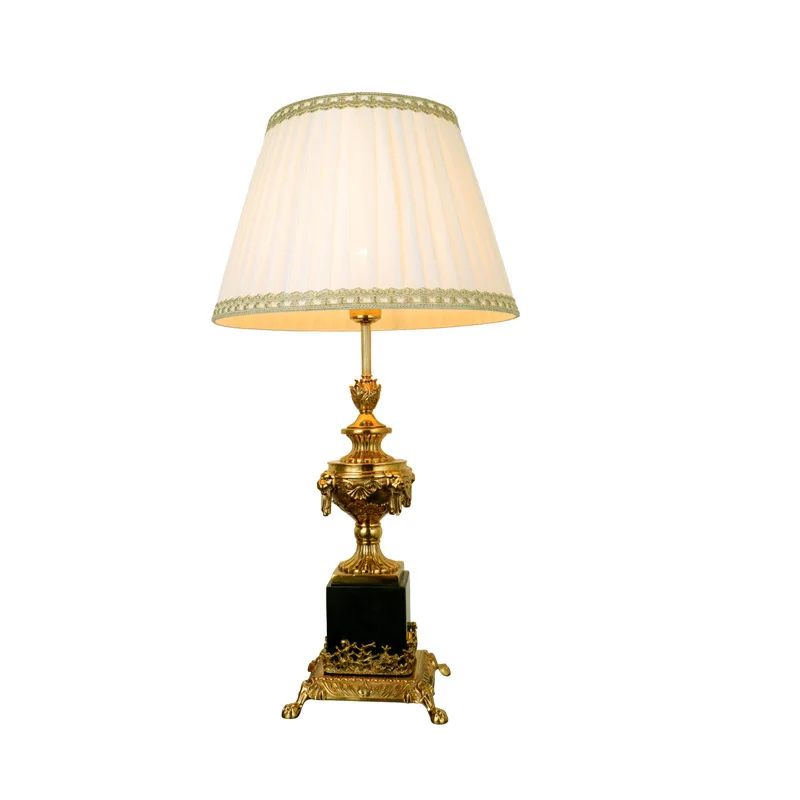 

French full copper living room table lamp luxury atmosphere retro bedroom bedside