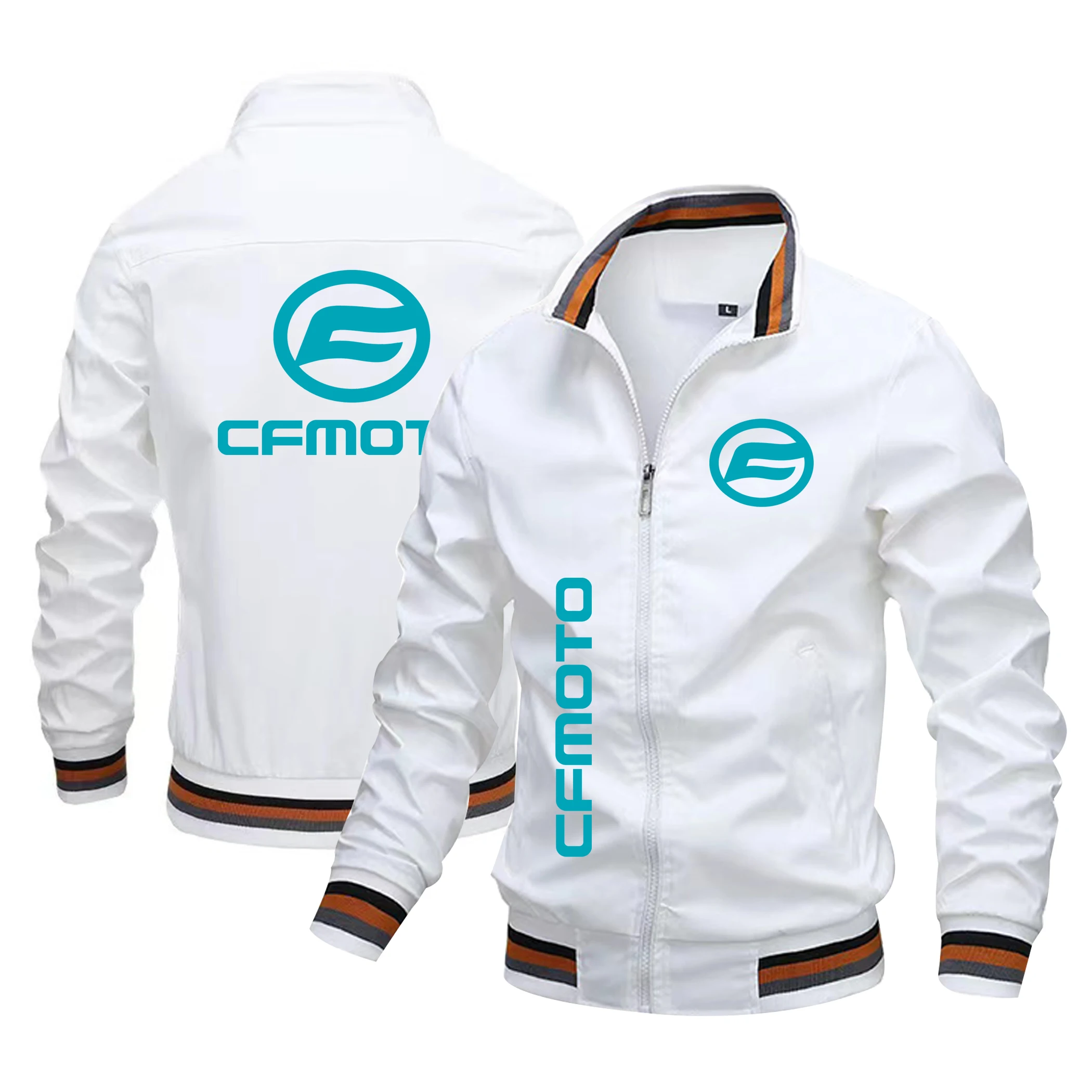 جاكيت دراجات للطرق الوعرة مضاد للرياح CFMOTO للرجال ، جاكيت بشعار دراجة نارية ، جاكيت سباق خارجي ، ملابس خارجية عصرية ، ربيع ، جديد