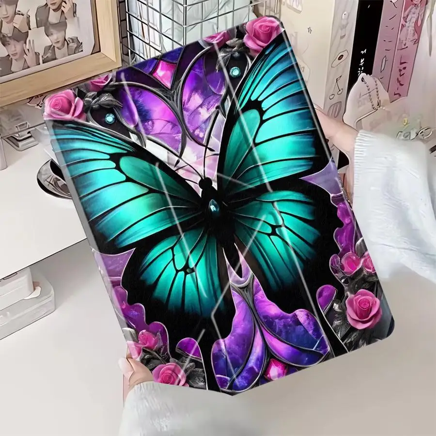 

Чехол-подставка Blue Butterfly для планшетов iPad Air 4, 5, M3, M2, 1, 2, M4, 11 дюймов, Mini 6, 7, Pro 2025, Pro 11-го, 10-го, 9-го, 8-го, 7-го поколений