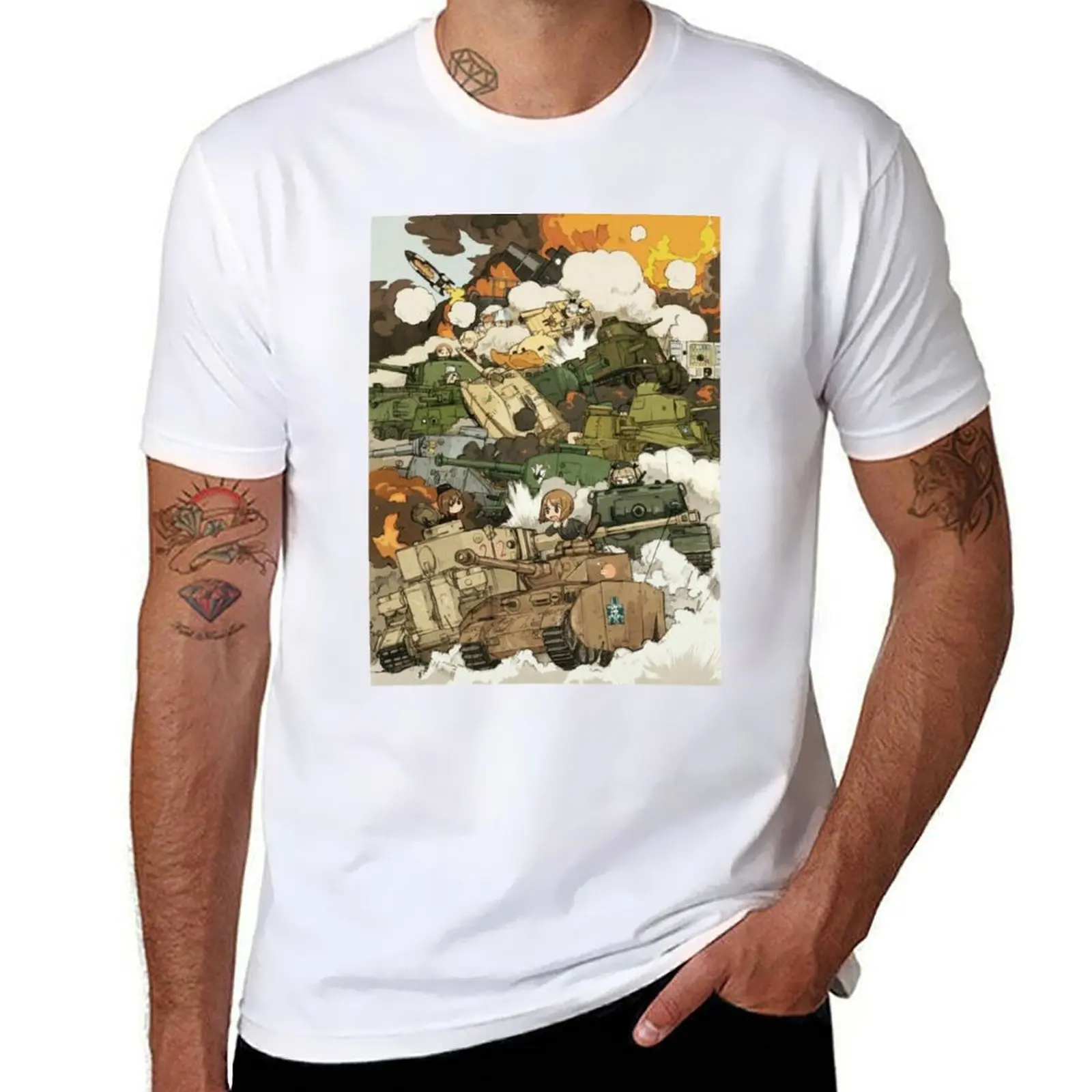 

Girls und Panzer T-Shirt summer clothes anime clothes oversizeds Anime t-shirt mens t shirts top quality