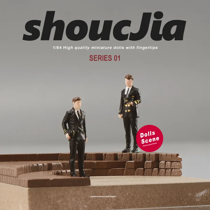 1/64 Uniform Boy Miniature Doll Model Colored Finished Three-dimensional Miniature Figure Macro Photography Prop Peripheral