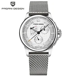 PAGANI DESIGN 2024 New Men's Watches Quartz Wrist Watch For Men AR Sapphire glass Chronograph Mesh belt Waterproof 100m PD1780