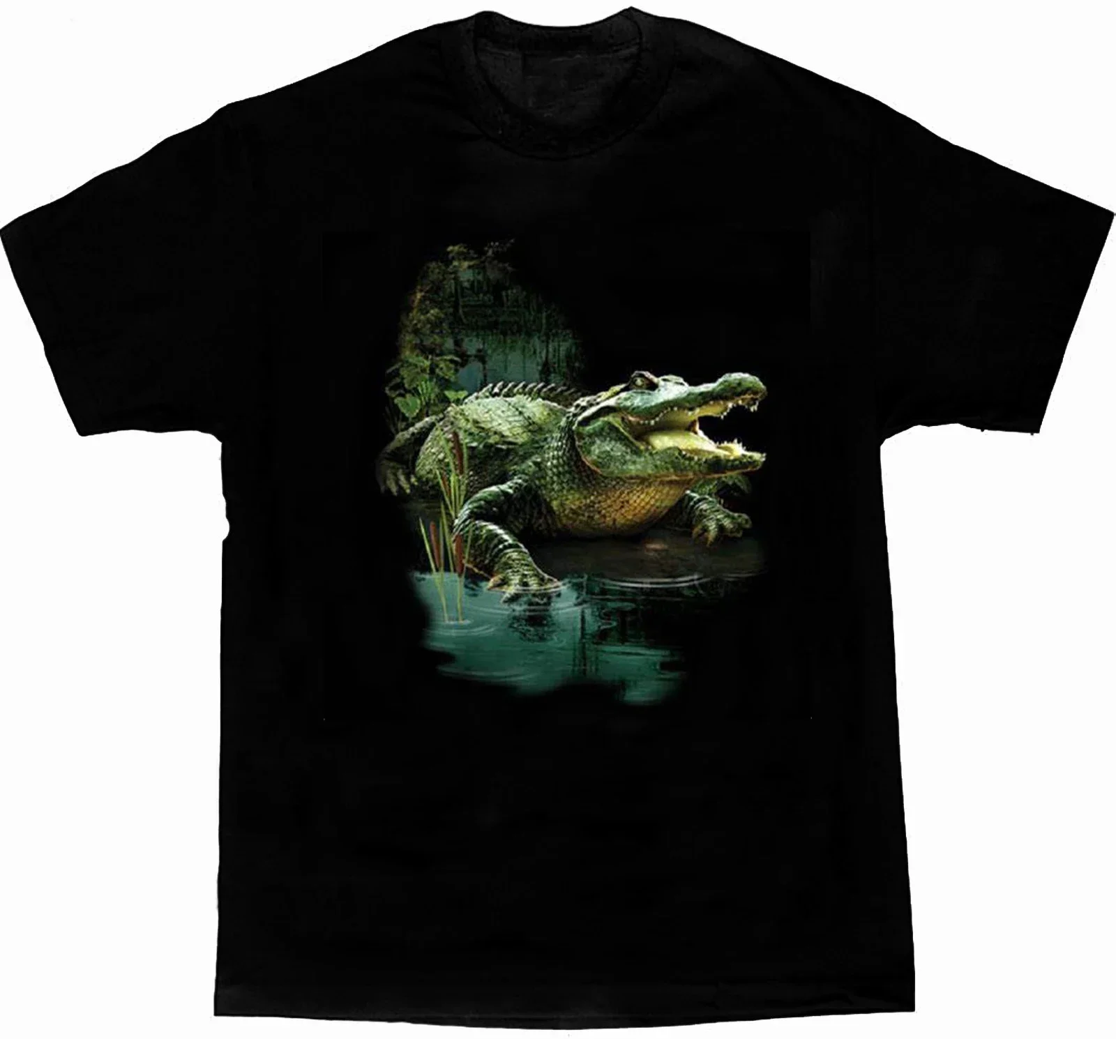 Fashionable Alligator Swamp Gator T-Shirt 100% Cotton O-Neck Summer Short Sleeve Casual Mens T-shirt Size S-3XL