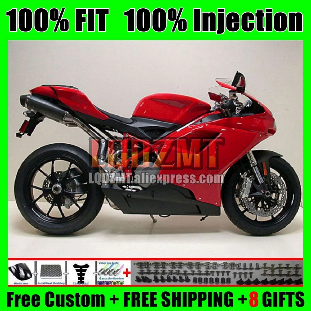 Factory Red Injection For DUCATI 848 1098 1198 R S 121No.48 848S 07 08 09 10 11 12 1098S 2007 2008 2009 2010 2011 2012 Fairing