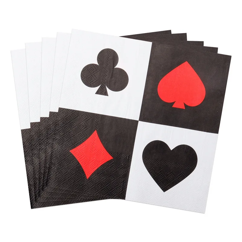 10/20 pz 33 cm 2 Strati Nuovo di Vendita Caldo Tovaglioli Del Partito Poker Stampa Atmosfera Decorazione Tovaglioli Usa E Getta Pasto Zerbino di Carta FAI DA TE