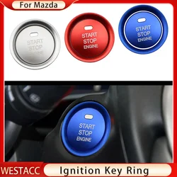 Auto Motor Start Stop Schalter Taste Zündschlüssel Ring Abdeckung Aufkleber Trim für Mazda CX5 CX3 CX4 Cx-3 3 6 axela Atenza Zubehör