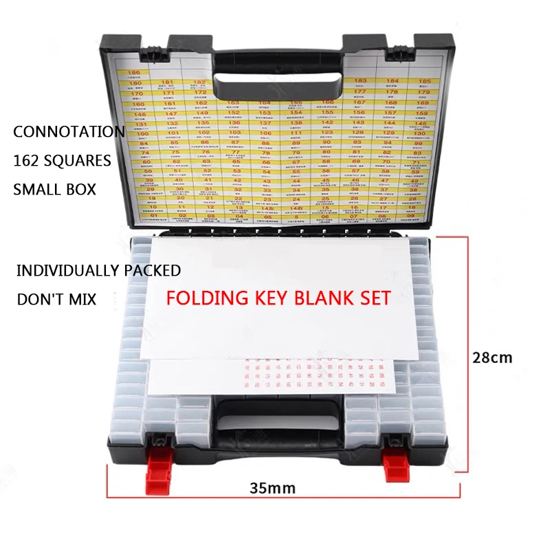 car key embriao armazenamento box grupo anti mistura folding key head classificacao 162 compartimentos 01