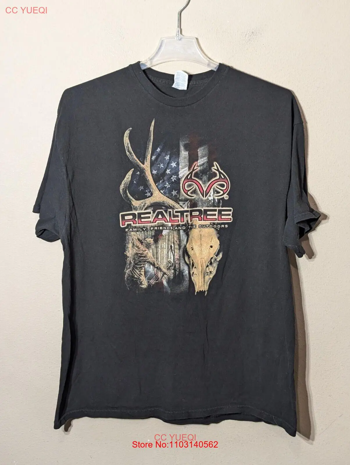 Realtree Outfitters Deer Hunting 2nd Amendment Outdoor Sz XL T-Shirt Black Buck