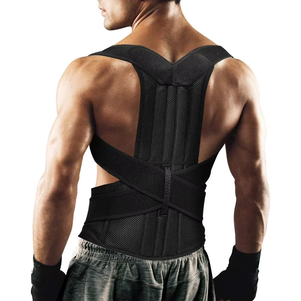 Reinforced Belt Lumbar Column Posture Corrector Vest Adjustable Back Support Strap Shoulder Spine Brace Neck Stretcher Trainer