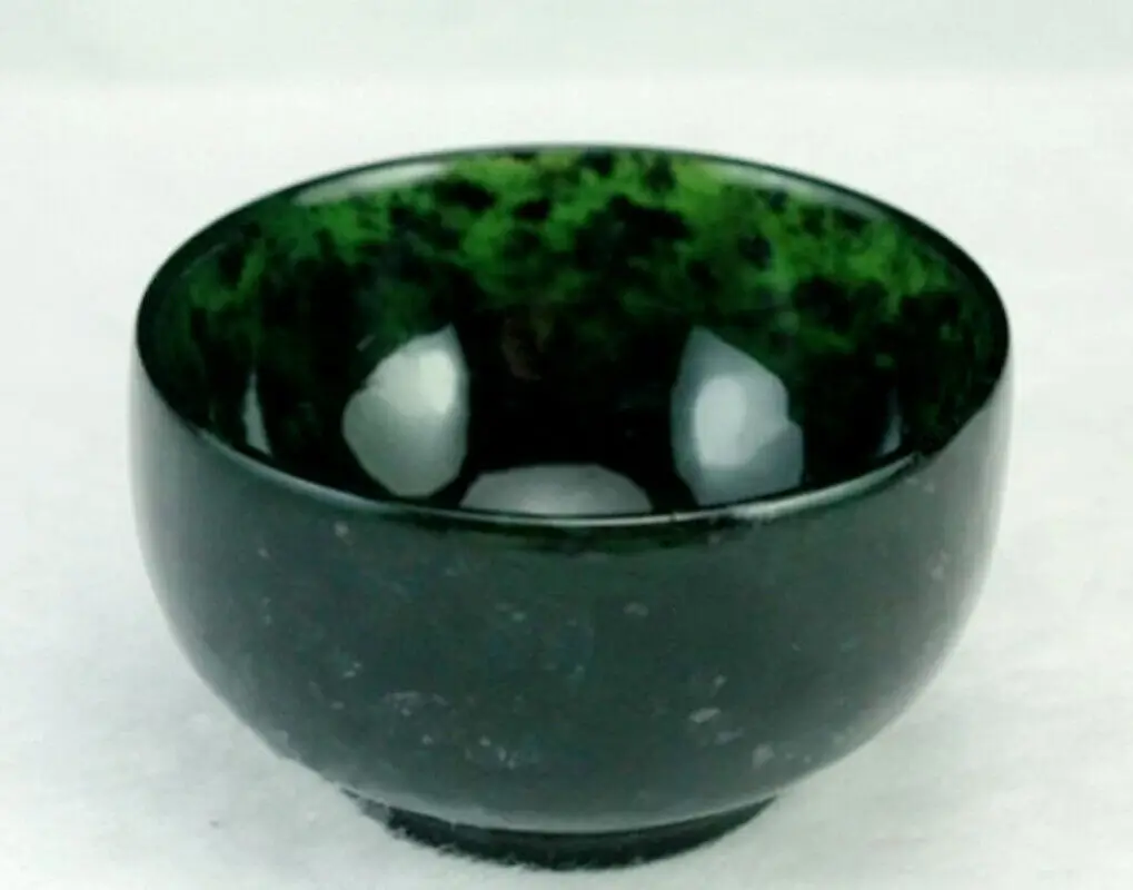 Exquisite Natural Lantian Dark Jade Tea Cup Home Decoration Collectibles