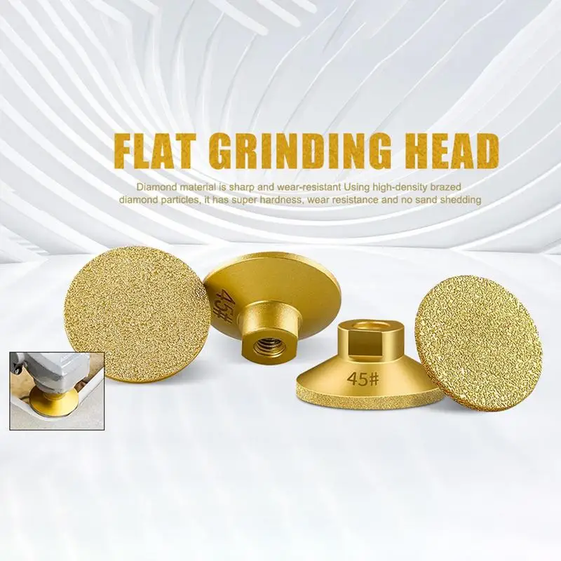 Flat Grinding Head M10 Brazed Trimming Discs Brazed Flat Grinding Head Replacement for Craftsmen Enthusiasts Set of 3