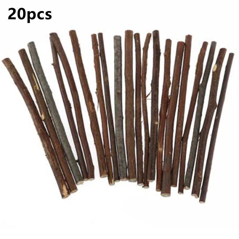 20PCS Wooden Stick Natural Willow Branch Log Discs Sticks DIY Crafts Supplies For Wedding Party Background Painting Decoration