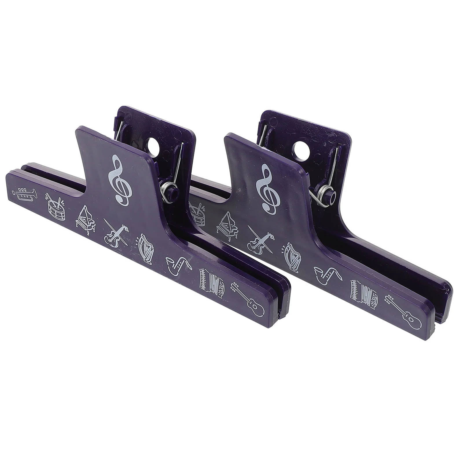 

2 Pcs Sheet Music Clip Book Page Holder Clips for Piano Notation Synthetic Plastic Instrument