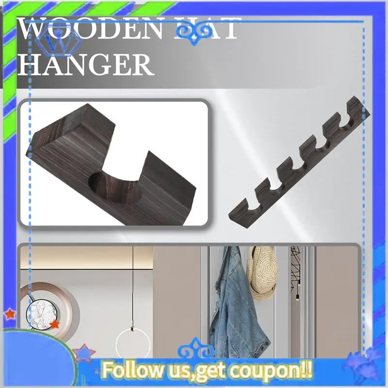 

Easy To Use Wooden Hat Hanger For Baseball Cap Home Decor Space-Saving Wooden Organizer With Display Shelf