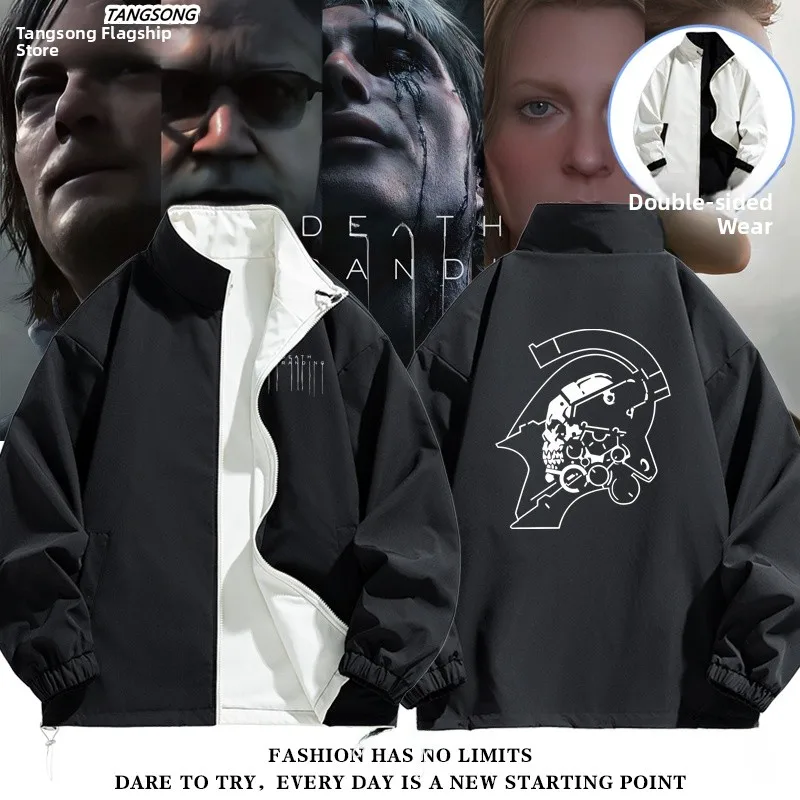 

Двусторонняя куртка для косплея Death Stranding (PS4), повседневная, свободного кроя, ветрозащитная, на молнии, для подростков