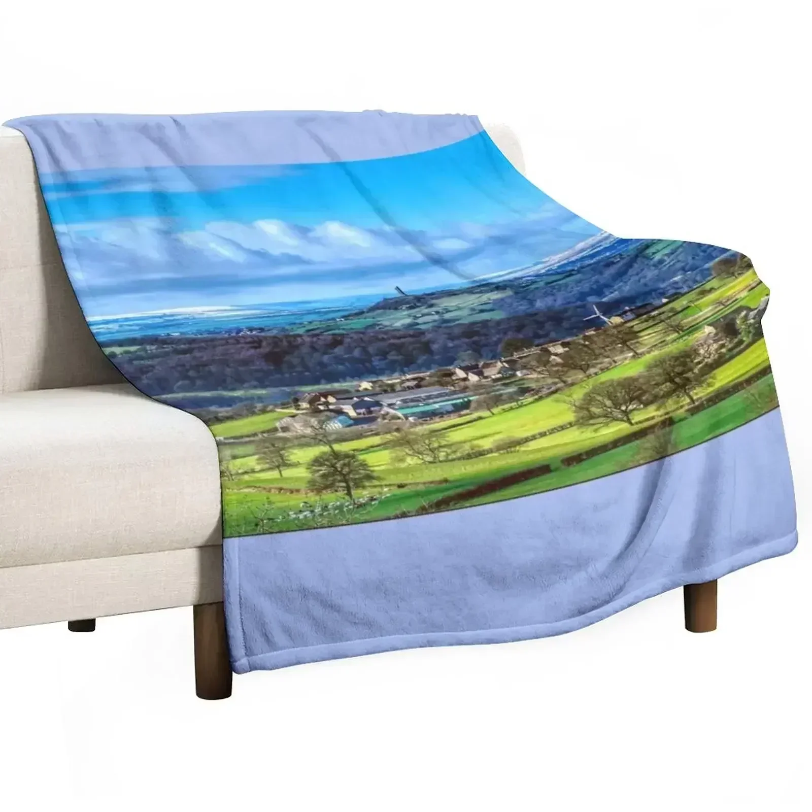 

Castle Hill Landscape Throw Blanket cosplay anime Hair Flannels Blankets