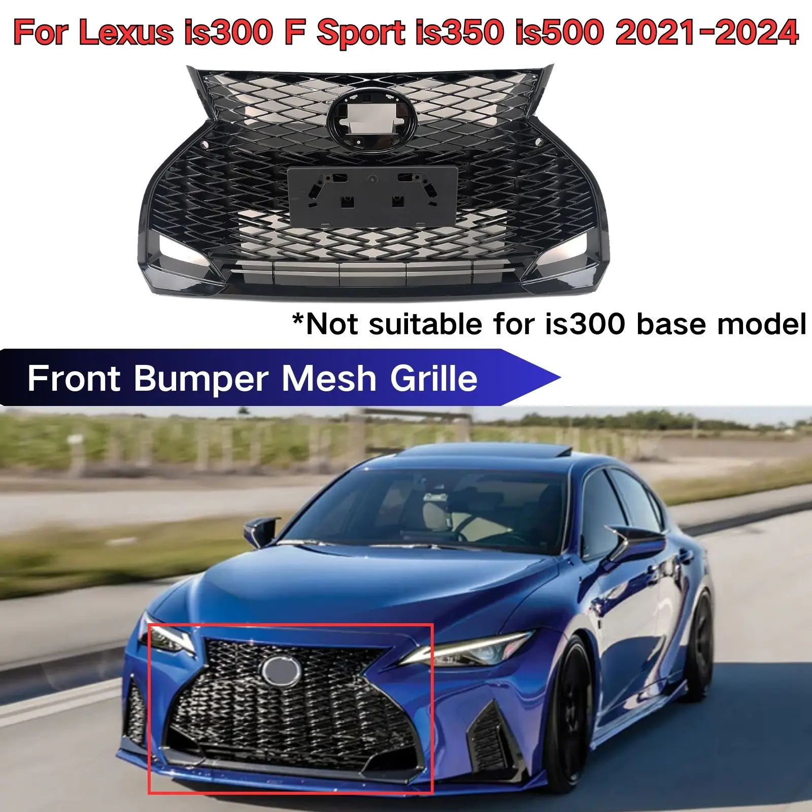 For Lexus is300 F Sport is350 is500 2021 2022 2023 2024 Front Lower Bumper Mesh Grille Body Kit Car Accessories 52112-53150