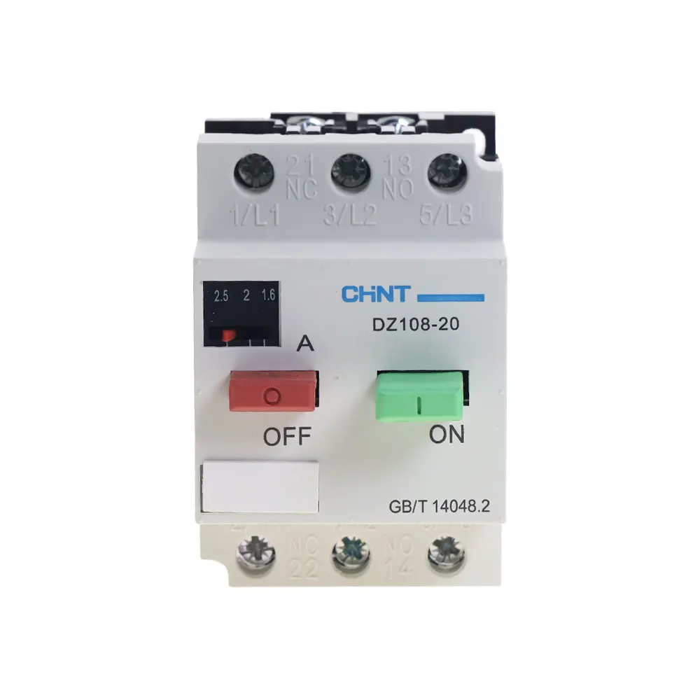 DZ108-20 Molded Case Circuit Breaker 6A-20A, Motor Protection Switch for Electric Machine/Motor Control