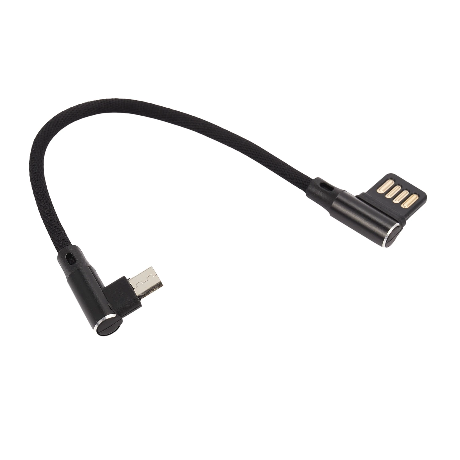 SYJZ 15 cm micro-usb 5-pins haakse naar links haakse 90 graden USB 2.0 dubbele elleboog data-oplaadkabel voor tablet en telefoon V8