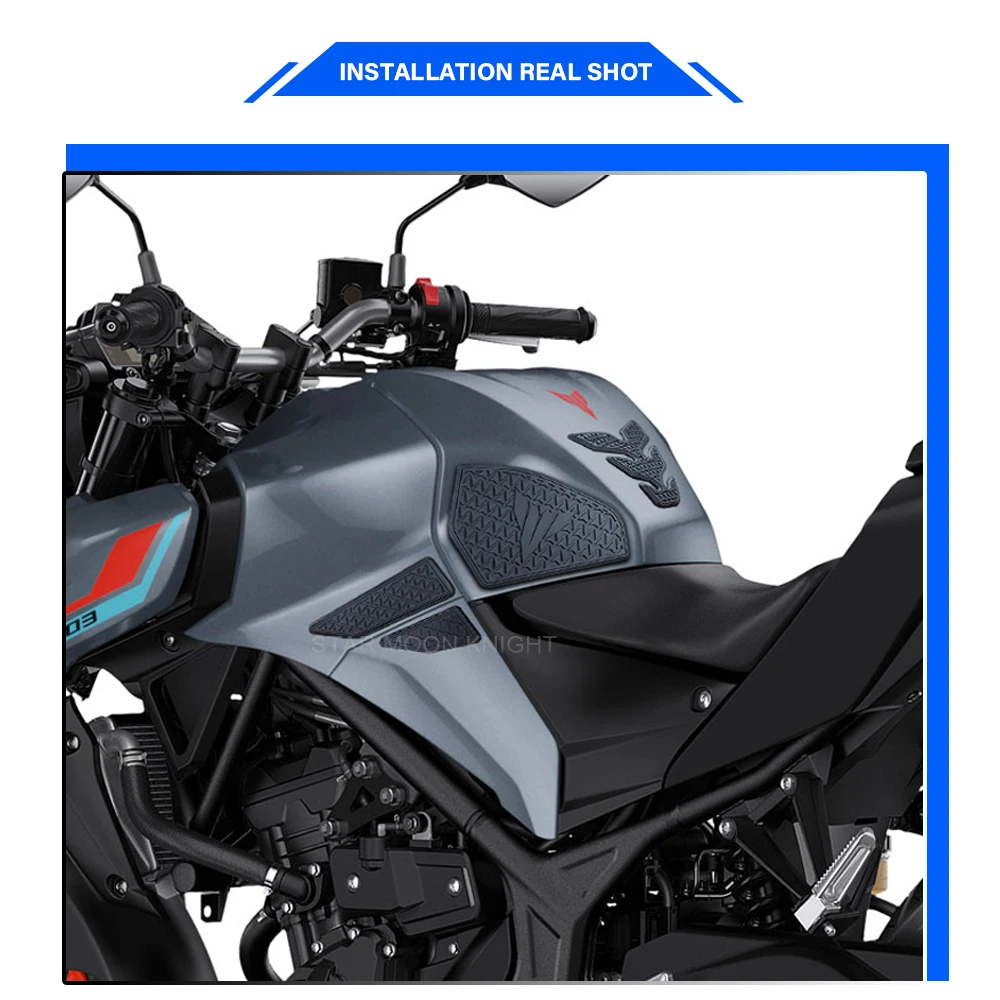 For MT03 MT-03 MT25 MT-25 2020 2021 2022- Motorcycle Fuel Tankpad Fuel Tank Traction Pad Anti-slip Side Tank Stickers Accessory