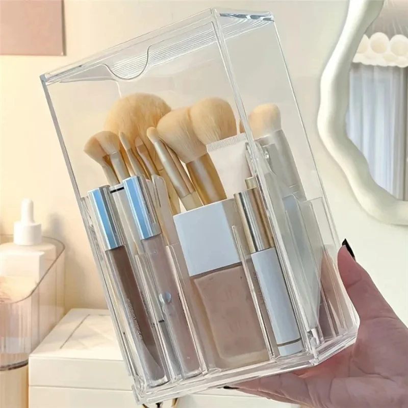 

【Today-Only!】Acrylic Dressing Table Storage Box Transparent Adjustable Makeup Holder Desktop Bathroom Waterproof Accessories Con
