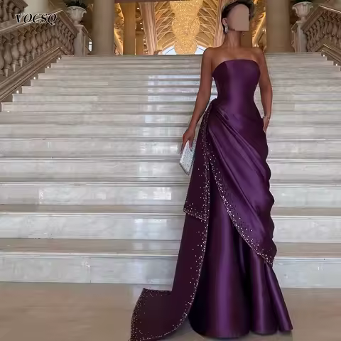Luxury Purple Prom Dresses Mermaid Evening Dresses Off Shoulder Party Dress شارون سعيد فساتين سهره Customized