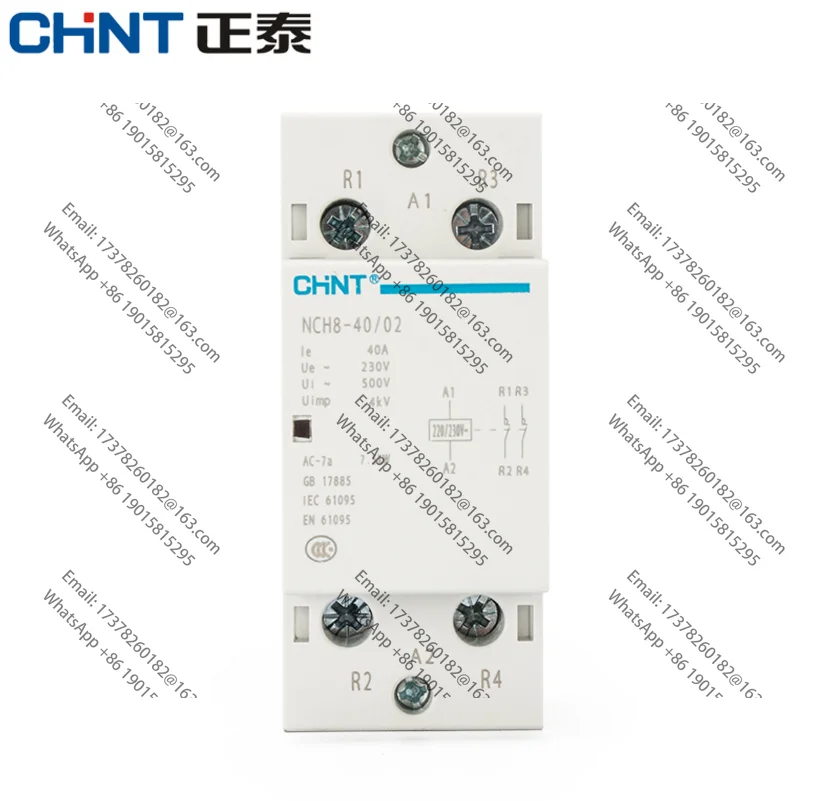 CHINT 230V المقاولين hogar NCH8 20A 25A 40A 63A 2NO 1NC 1NO 2 NC قواطع صغيرة وحدات هوغار 2 Fase4 polos