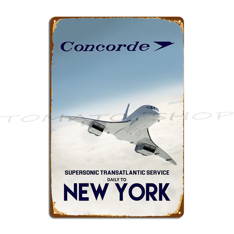 Concorde Transatlantic Supersonic Service Metal Plaque Poster Wall Mural Create Funny Garage Personalized Tin Sign Poster