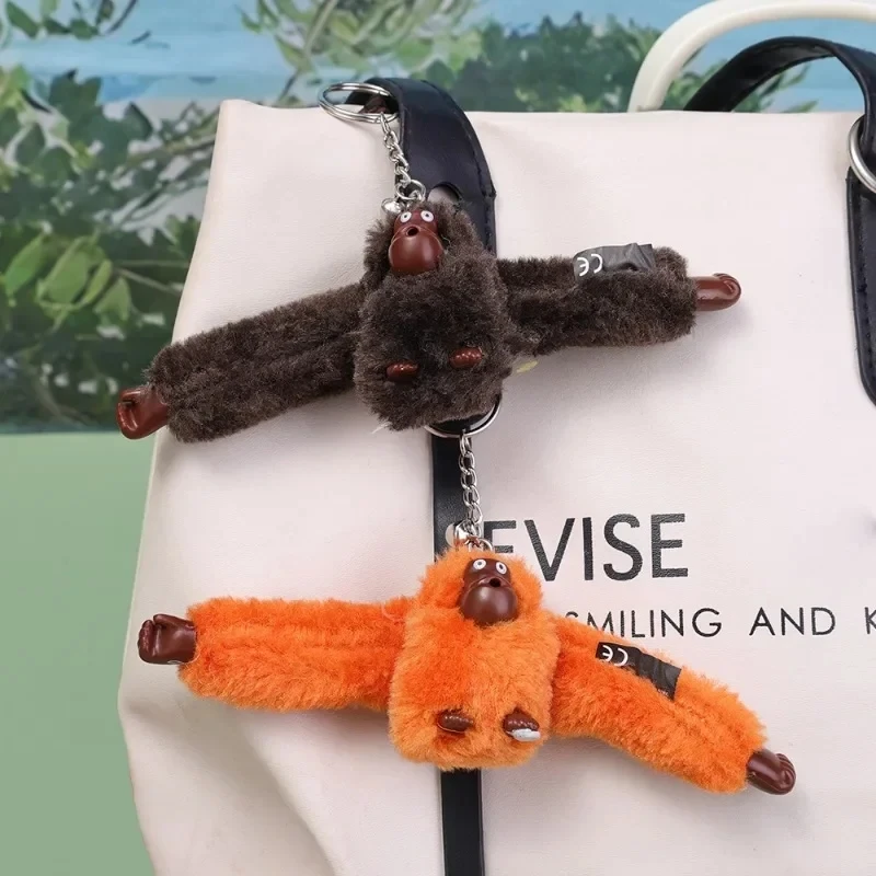 Cute Plush Long-armed Monkey Keychain Gorilla Backpack Pendant Animal Bag Pendants Key Ring Decoration Adult Child Birthday Gift