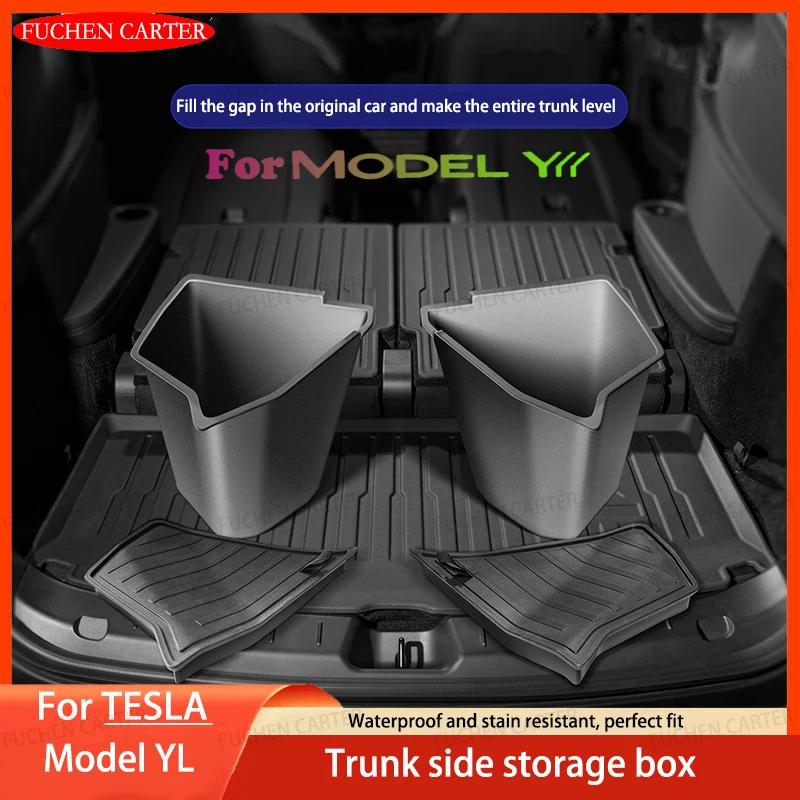 For Tesla New Model YL Trunk Organizer Side Storage Box Boot Organizer Flocked TPE Mat