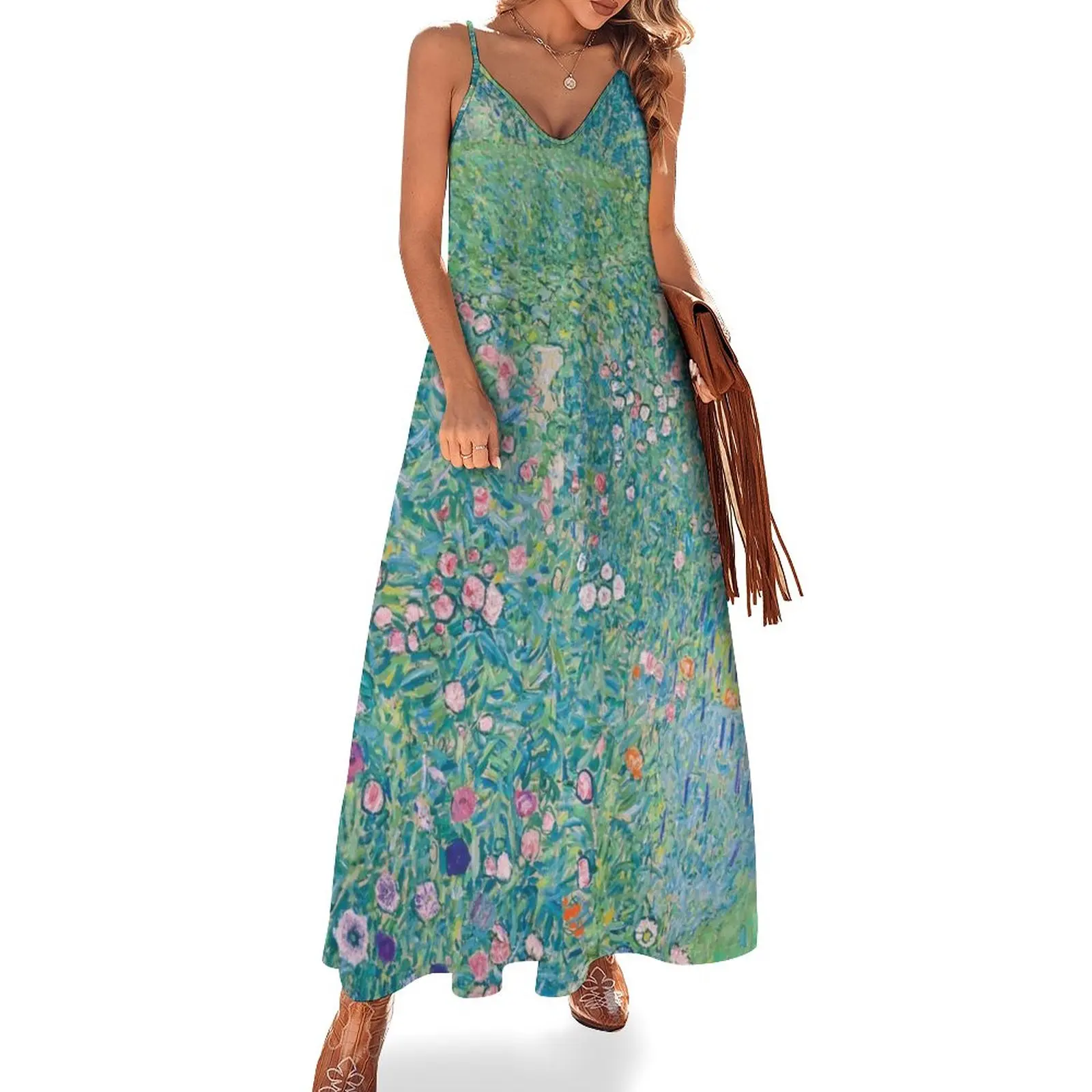 

Gustav Klimt - Italian Garden Landscape Sleeveless Dress dresses korean style Women dresses summer