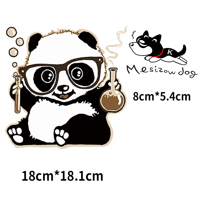 Iron On Transfers For Clothing Heat Transfers Cute Panda Animal Thermo Stickers On Kids Clothes Stripes Cartoon Cat Dog Patch