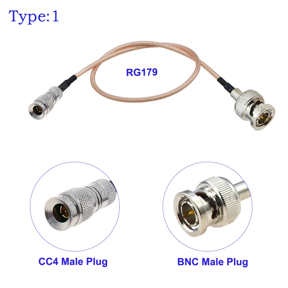 RG-179 CC4 1.0/2.3 Male Straight/Righ Angle to BNC Male Connector RG179 RF Coaxial HD SDI 75Ohm for Blackmagic HyperDeck Shuttle