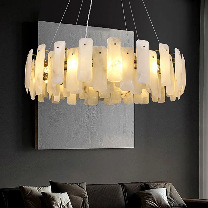 

Postmodern all-copper chandelier living room light luxury simple dining room bedroom natural