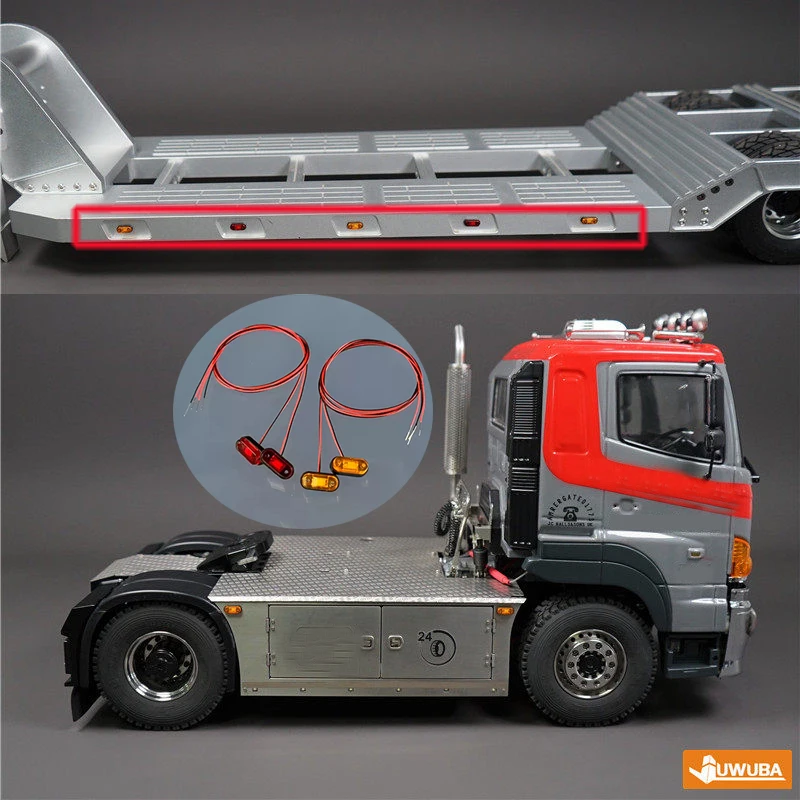 2 luces LED de posición de 3V, luz de ancho/aviso para camión RC Tamiya 1/14, para camión volquete SCANIA 770S 56368, para coche VOLVO MAN LESU