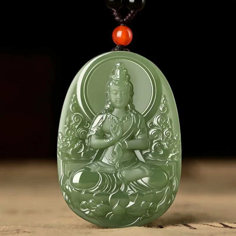 

Hotan Sitting Guanyin Bodhisattva Pendant Ornament Men and Women Jade Necklace