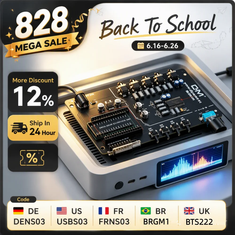 TDA7440 Digital Audio Controller 4-Channel Stereo Audio Amplifier Board 1.8-Inch Display Screen