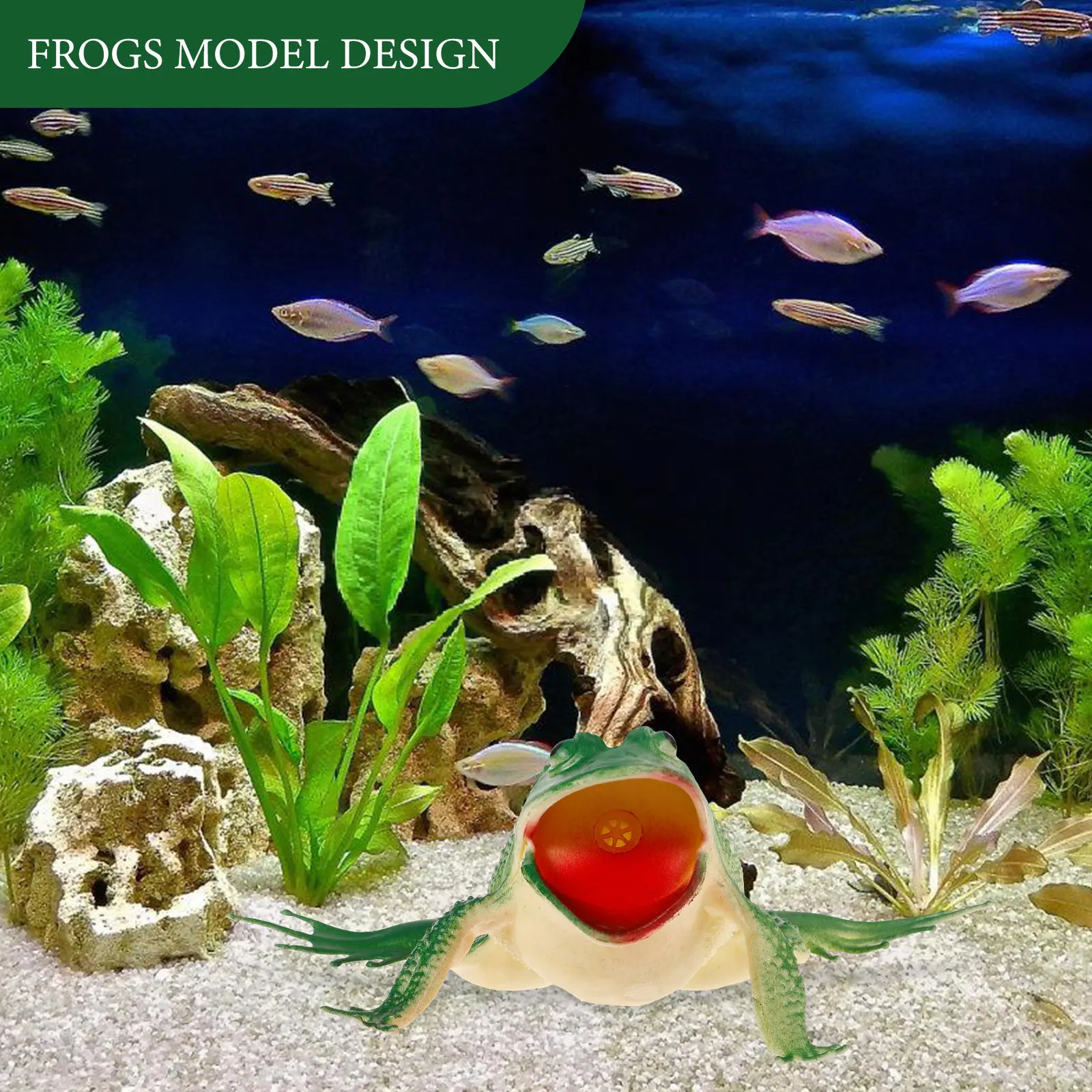 

Simulation Frogs Realistic Design Decoration Fake Frogs Fish Tank Landscape Desktop Home Garden Decor Animals Cognitive Props