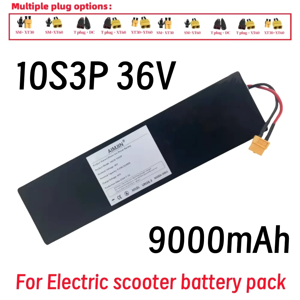 

18650 Battery 36V 9000mAh 10s3p Li-Ion battery pack 500W with Built-in BMS for KUGOO S1 S2 S3 Electric Scooters 10S3P