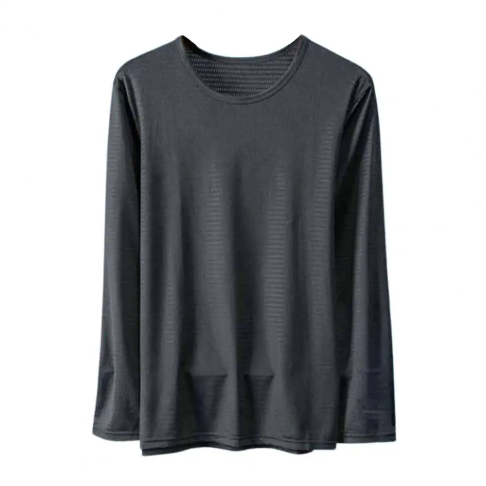 Solid Color Men Shirt Breathable Mesh Cooling Stylish Shirt Loose Fit Summer Sun Protection T-shirt for Sports Holiday Street