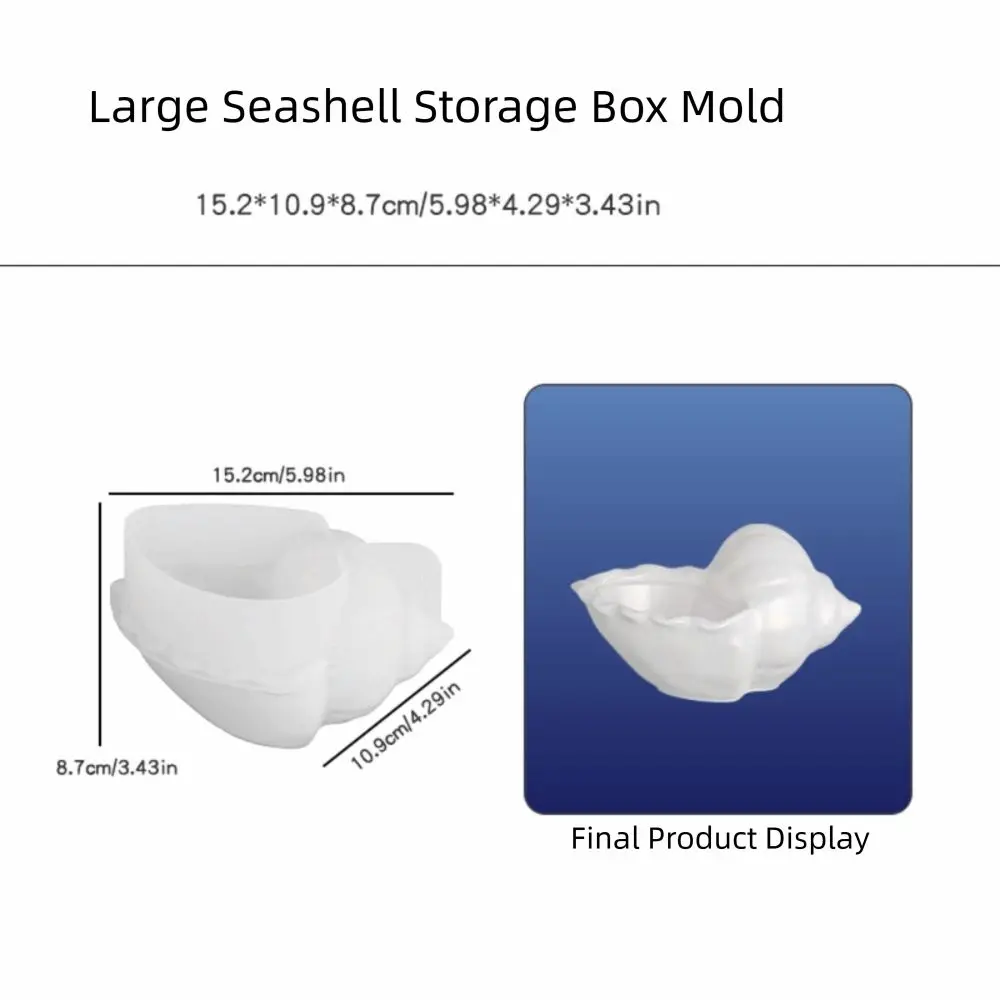 Silicone Mold Seashell Storage Container Mold Heat Resistant Reusable DIY Candle Mold Non-Stick Open Cavity Baking Mold