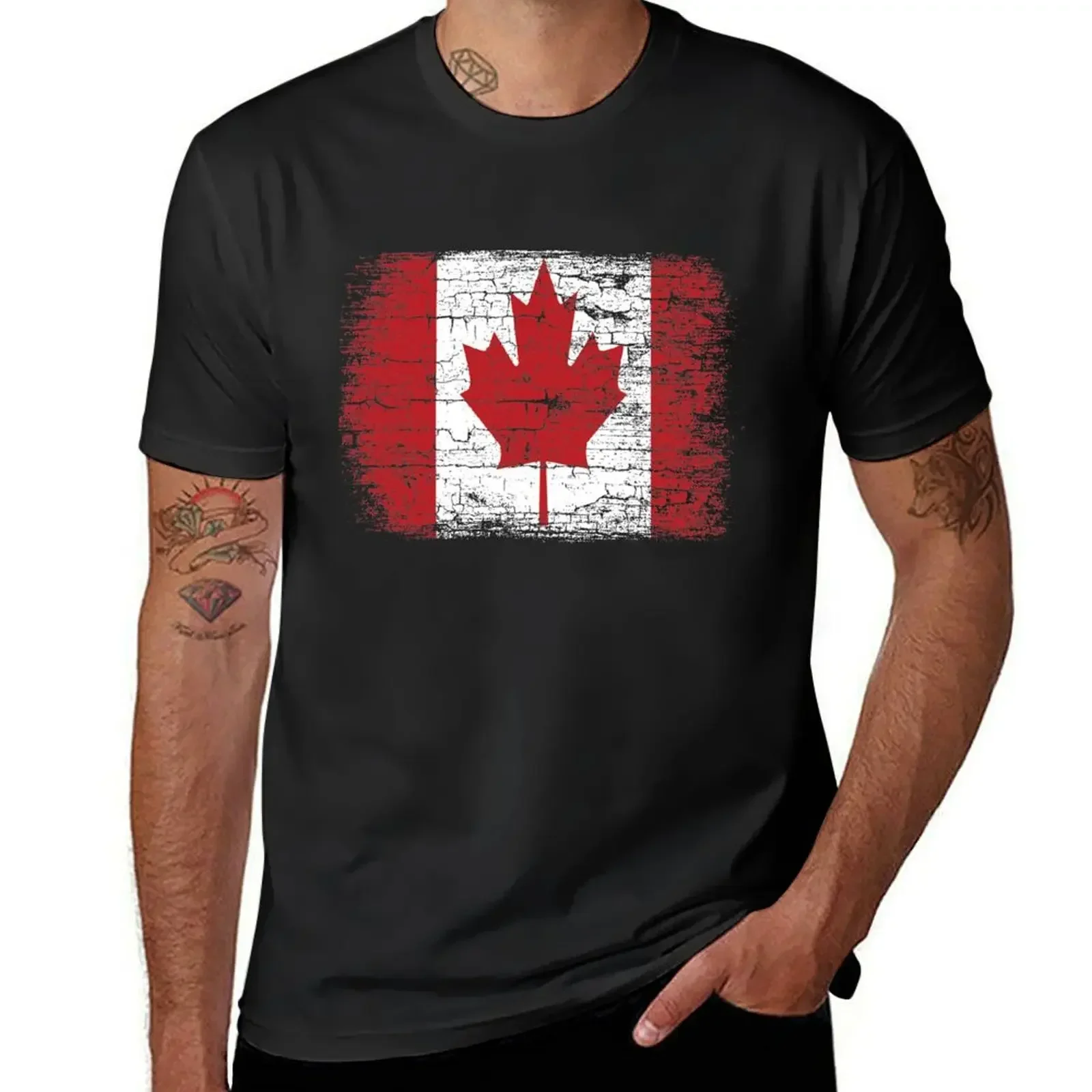 Vintage Canada Flag T Shirt design T-Shirt oversized sports fans cute tops tops mens graphic t-shirts anime