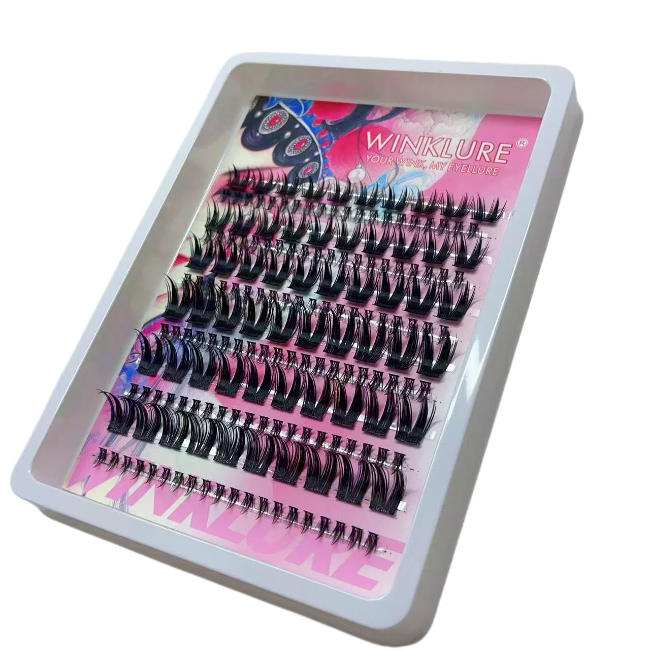 WINKLURE Manga Cat-Eye-Stil Wimpern, dünn, leicht, wiederverwendbar, Cluster-Wimpern, natürliche & glamouröse Wimpernverlängerungen – Detail 8