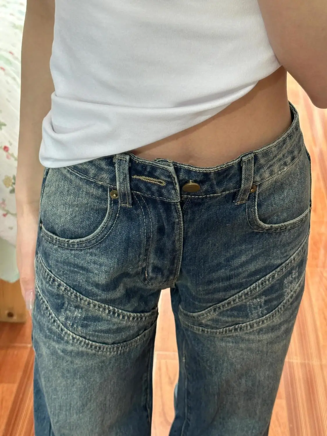 

Джинсы, поднимающие ягодицы, молодежная женская одежда, галстук-краситель, отбеленный, нерегулярный дизайн, градиент, разноцветный женский джинсовый модный уникальный стиль