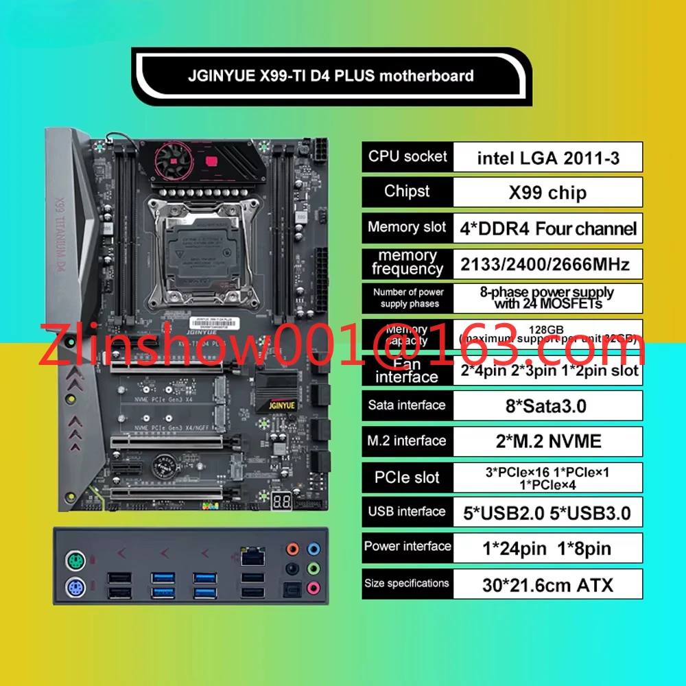 Kit de placa base X99-TI D4 PLUS E5-2680V4 CPU 32GB 3200MHZ RAM DDR4 LGA 2011-3 X99 Combo de placa base