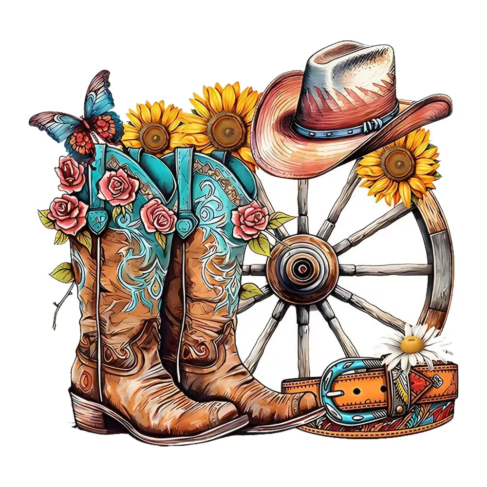 QT2566#Cowboy Style Sticker Suitable for Laptop, Car, Truck, Van, SUV, Motorcycle, Wall, Bumper, Window